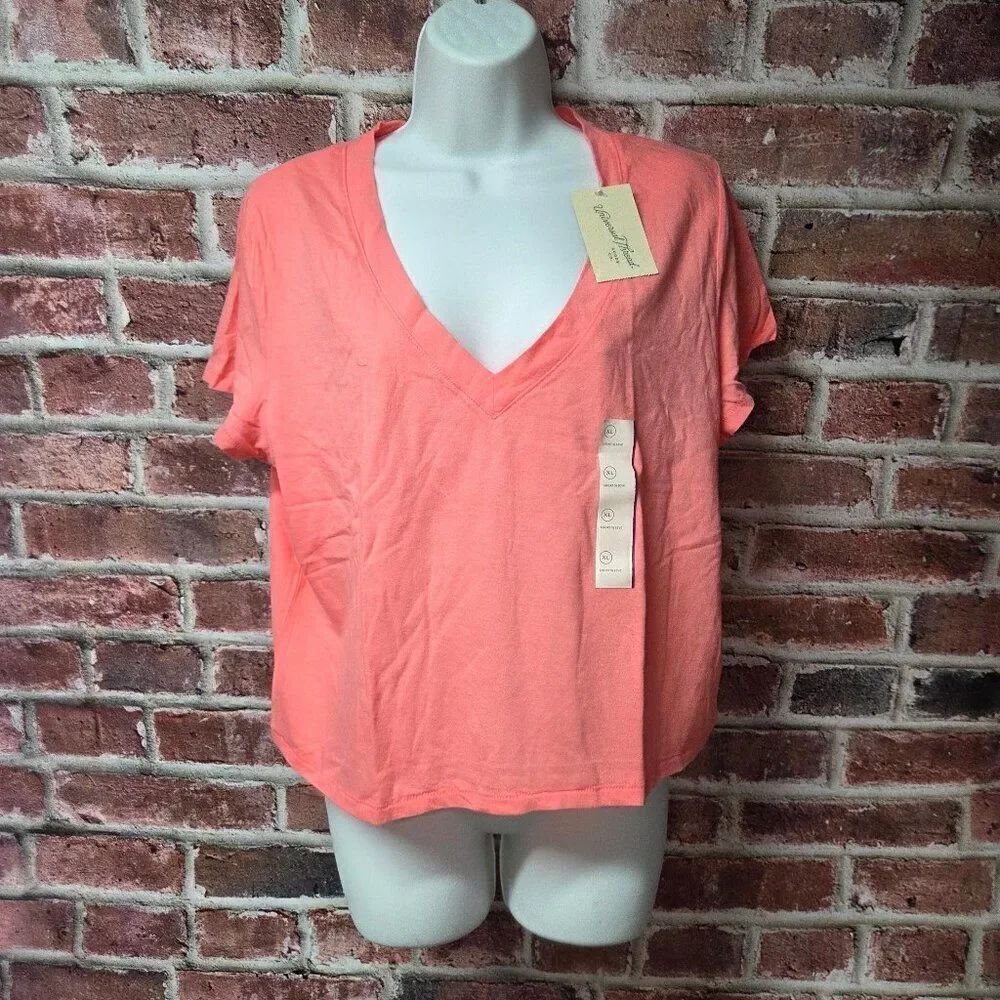 Universal Thread Cropped Cotton Tee – Rhythmic Pink, Size‎ XL